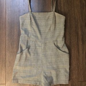 Forever 21 Grey Plaid Romper